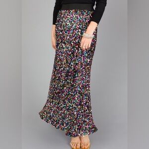 Multicolor Sequin Maxi Skirt